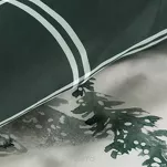 Pościel świąteczna 220x200 WINTER biała ciemna zieleń choinki z satyny bawełnianej - 5