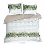 Pościel bawełniana 220x200 AMBER biała oliwkowa z wzorem egzotycznych liści z kolekcji Classic Family - 6