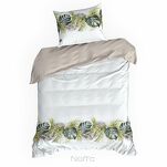 Pościel bawełniana 220x200 AMBER biała oliwkowa z wzorem egzotycznych liści z kolekcji Classic Family - 5