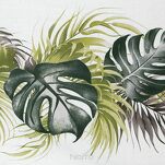 Pościel bawełniana 220x200 AMBER biała oliwkowa z wzorem egzotycznych liści z kolekcji Classic Family - 4