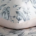 Pościel z makosatyny 160x200 PREMIUM 28 różowa niebieska kwiatowy wzór Premium - 2