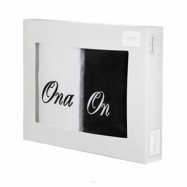 Komplet ręczników 2x70x140 ON ONA białe czarne