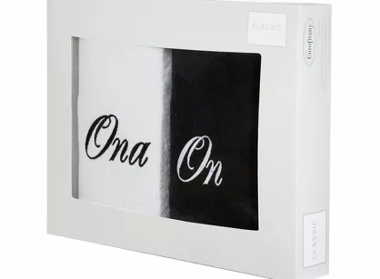Komplet ręczników 2x70x140 ON ONA białe czarne