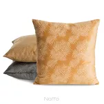 Poszewka welwetowa 45x45 VELVET 74A pomarańczowa ze srebrnym nadrukiem botanicznym - 2