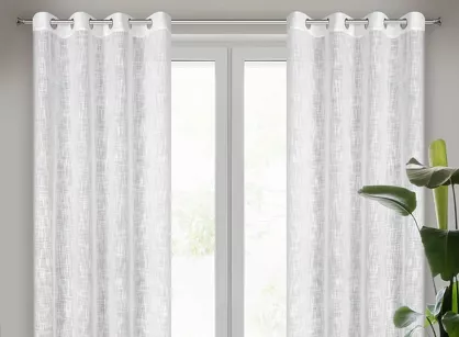 Zasłona na przelotkach 140x250 LIREN biała w stylu eko