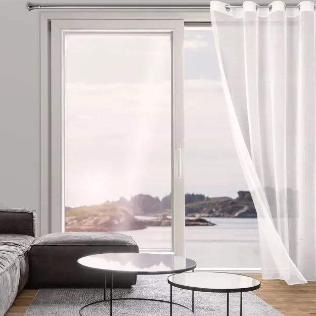 Firana na przelotkach 140x250 TAMINA biała gładka jednokolorowa