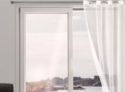 Firana na przelotkach 140x250 TAMINA biała gładka jednokolorowa