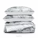 Pościel z mikrowłókna 140x200 CASSIE biała szara wzór kwiatowy Design 91 - 7