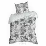 Pościel z mikrowłókna 140x200 CASSIE biała szara wzór kwiatowy Design 91 - 5