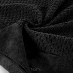 Ręcznik 50x90 FRIDA czarny z fakturą kosteczki i szeroką welurową bordiurą 500 g/m2 - 3