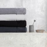 Ręcznik 50x90 FRIDA czarny z fakturą kosteczki i szeroką welurową bordiurą 500 g/m2 - 5