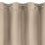 Zasłona gotowa na przelotkach 135x250 LOGAN zaciemniająca beżowa jednokolorowa z półmatowej tkaniny - 5