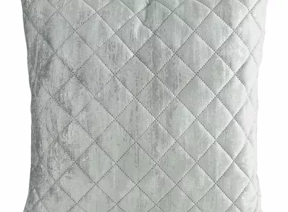 Poszewka welwetowa 45x45 BLINK 43 srebrna pikowana ze srebrnym przecieranym wzorem
