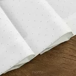 Bieżnik elegancki 40x180 ELLEN biały w drobne kropeczki z ozdobną listwą połyskujący srebrną nicią - 5