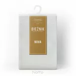 Bieżnik elegancki 40x180 ELLEN biały w drobne kropeczki z ozdobną listwą połyskujący srebrną nicią - 11