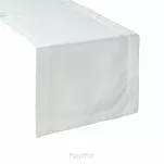 Bieżnik elegancki 40x180 ELLEN biały w drobne kropeczki z ozdobną listwą połyskujący srebrną nicią - 10