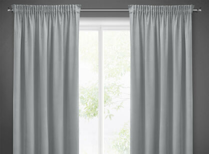 Zasłona na taśmie 140x270 SIBEL welwetowa Pierre Cardin srebrna jednokolorowa