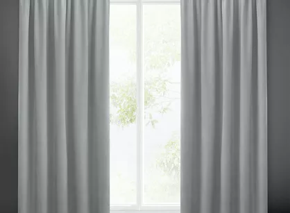 Zasłona gotowa na taśmie 140x270 SIBEL welwetowa Pierre Cardin srebrna jednokolorowa