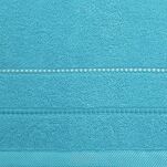 Ręcznik 50x90 SUZI niebieski z kontrastującą stebnowaną bordiurą w delikatne paseczki 500 g/m2 - 2