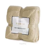 Koc jednokolorowy 200x220 TEDY jasny beż imitujący buklę - 2