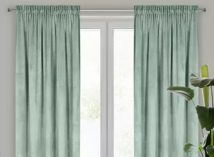 Zasłona gotowa na taśmie 140x270 ROSA welwetowa jasna mięta Design 91