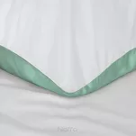 Pościel satynowa 160x200 NOVA 3 dwukolorowa gładka biała miętowa - 9