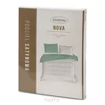 Pościel satynowa 160x200 NOVA 3 dwukolorowa gładka biała miętowa - 3