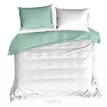 Pościel satynowa 160x200 NOVA 3 dwukolorowa gładka biała miętowa - 4