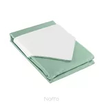 Pościel satynowa 160x200 NOVA 3 dwukolorowa gładka biała miętowa - 5