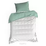 Pościel satynowa 160x200 NOVA 3 dwukolorowa gładka biała miętowa - 7
