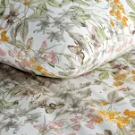 Pościel bawełniana 140x200 PAULA biała z wzorem kwiatów polnych z kolekcji Classic Family - 4