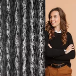 Zasłona na przelotkach 140x250 ELISE zaciemniająca typu dimout czarna z marmurkowym srebrnym nadrukiem - 8