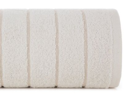 Ręcznik bawełniany 70x140 DALI biały gładki z subtelną bordiurą z błyszczącą nicią