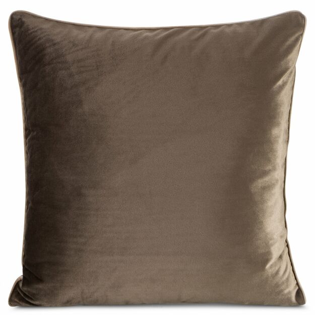 Poszewka welwetowa 60x60 GAJA 2 jednokolorowa ciemny brąz obszyta lamówką