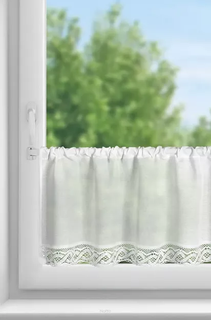 Zazdrostka w tunelu 150x40 VINCE biała zdobiona koronką