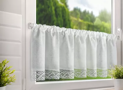 Zazdrostka w tunelu 150x40 VINCE biała zdobiona koronką