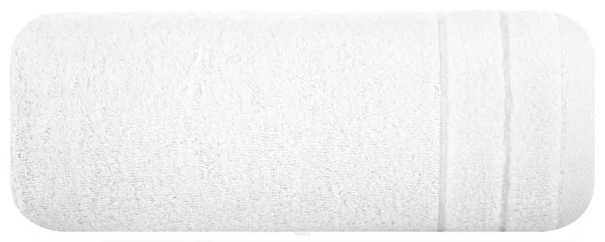 Ręcznik bawełniany 70x140 DAMLA biały gładki z subtelną bordiurą 500 g/m2