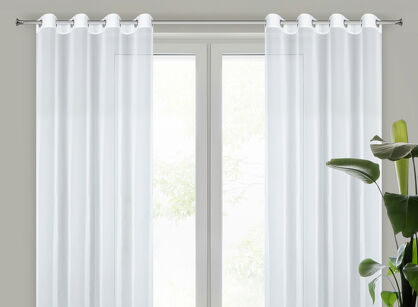 Firana na przelotkach 135x270 ARLETA biała z szyfonu z delikatnym połyskiem
