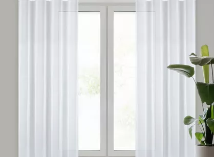 Firana na przelotkach 135x270 ARLETA biała z szyfonu z delikatnym połyskiem