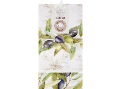 Komplet ścierek kuchennych 3x50x75 OLIVE oliwkowe w różne wzory z bawełny