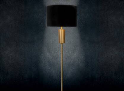 Lampa stojąca 43x157 VICTORIA 7 czarna z welwetowym abażurem Limited Collection