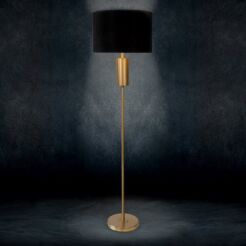Lampa stojąca 43x157 VICTORIA 7 czarna z welwetowym abażurem Limited Collection