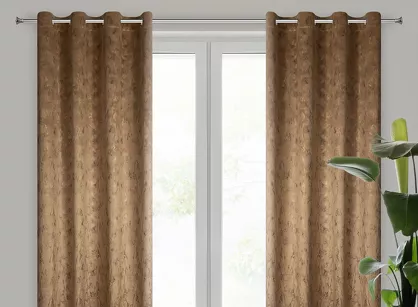 Zasłona na przelotkach 140x250 KORNELIA welwetowa miodowa złocisty marmurkowy nadruk