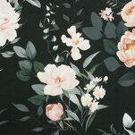 Pościel bawełniana 160x200 ROSITA 1 czarna szałwiowa z wzorem róż z kolekcji Classic - 4