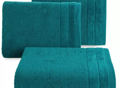 Ręcznik bawełniany 30x50 DAMLA ciemny turkus gładki z subtelną bordiurą