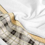 Ręcznik świąteczny 50x90 ANGEL biały z żakardową bordiurą w kratkę z nicią metaliczną - 3