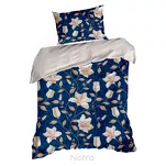 Pościel satynowa 160x200 NIKA 48 granatowa z motywem botanicznym z kolekcji Nova Print - 4