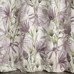 Zasłona na przelotkach 140x250 TESSA welwetowa biała z kwiatowym fioletowym nadrukiem - 6