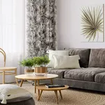 Zasłona na przelotkach 140x250 TESSA welwetowa biała z kwiatowym fioletowym nadrukiem - 8