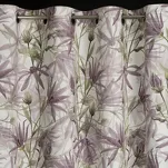 Zasłona na przelotkach 140x250 TESSA welwetowa biała z kwiatowym fioletowym nadrukiem - 4